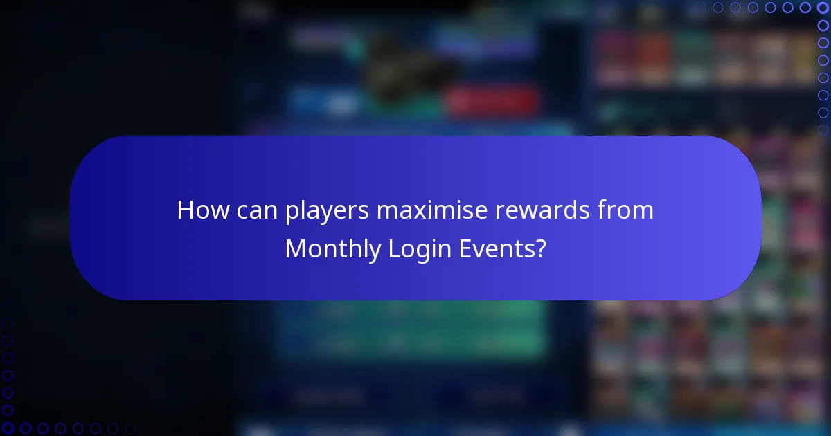 How can players maximise rewards from Monthly Login Events?