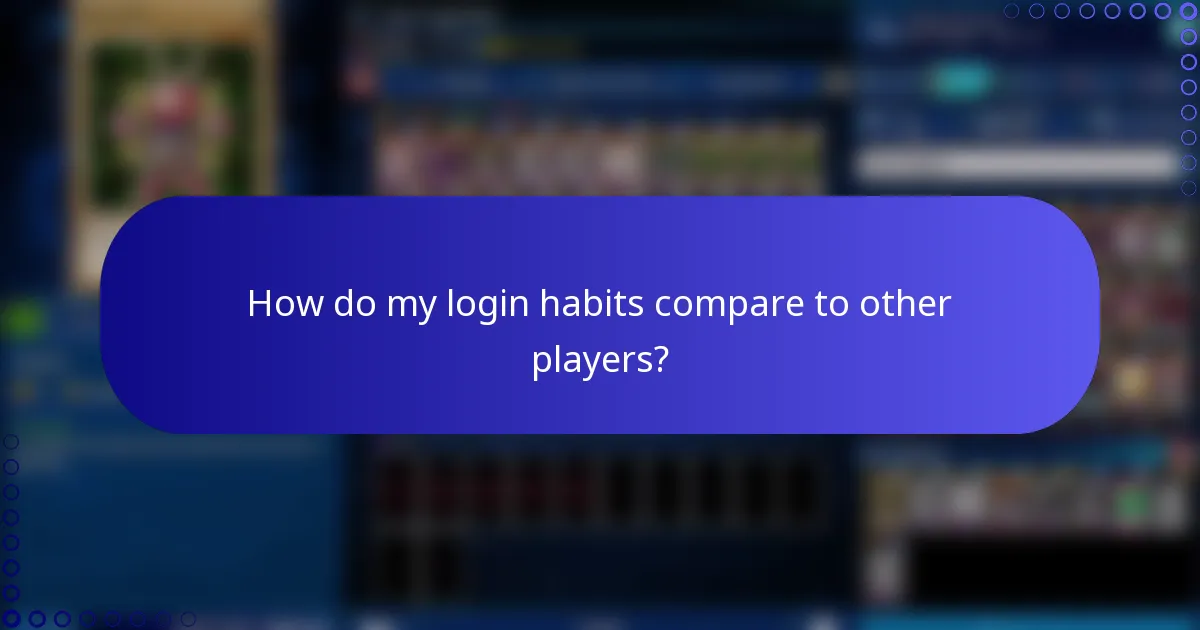 How do my login habits compare to other players?
