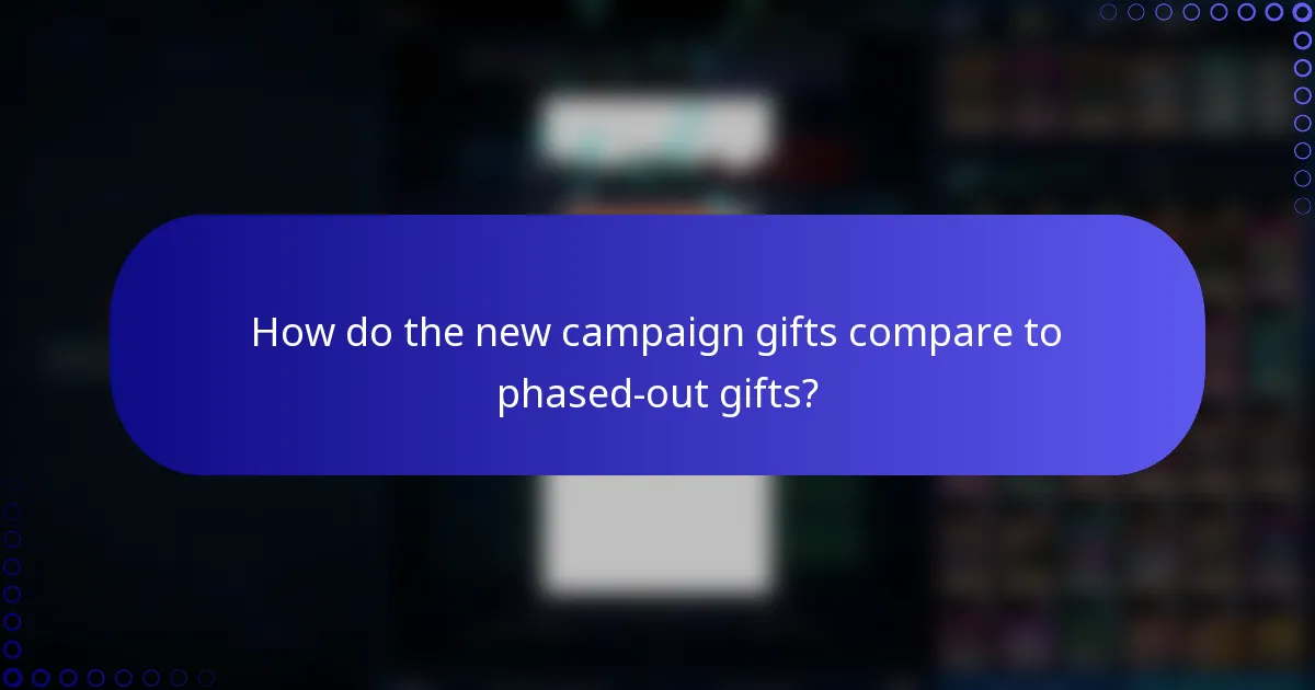 How do the new campaign gifts compare to phased-out gifts?
