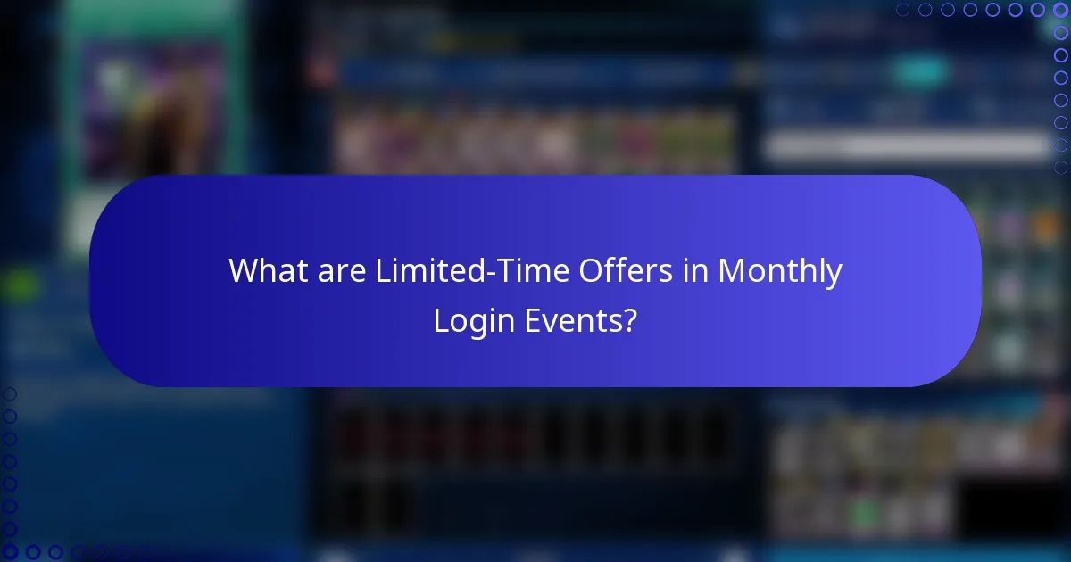 What are Limited-Time Offers in Monthly Login Events?