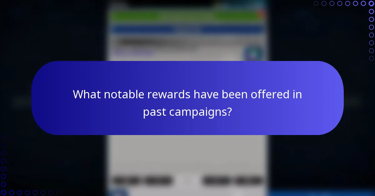 What notable rewards have been offered in past campaigns?